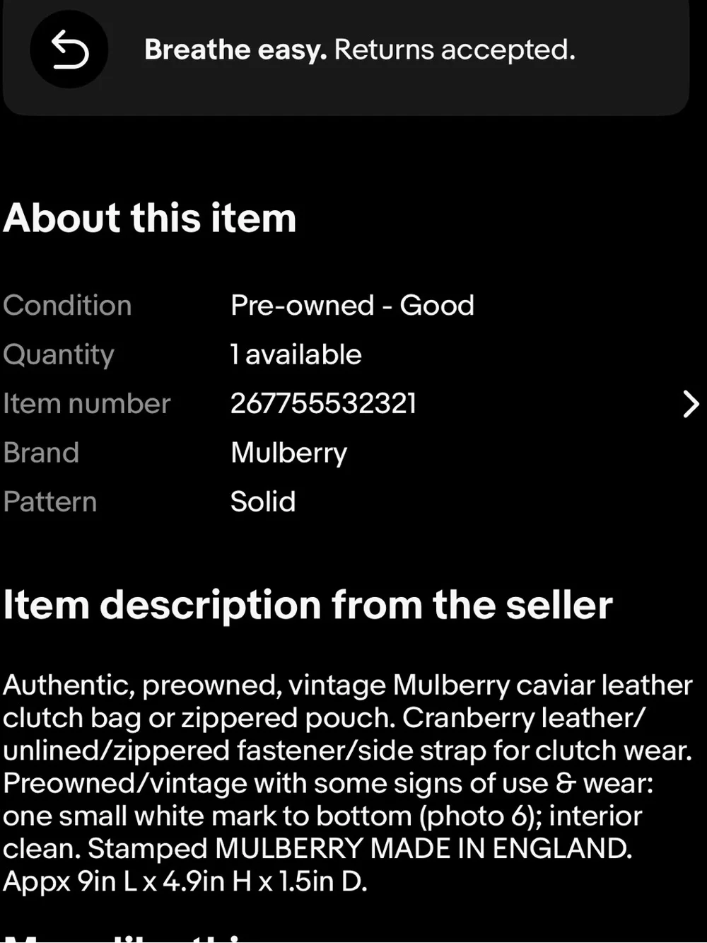 Mulberry soft pebbled